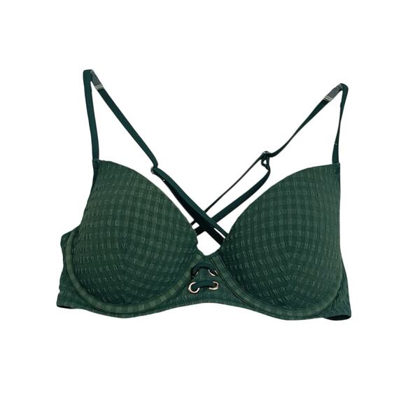 Shade Shore Cabana Underwire Bikini Top Size 34 C Dark Green Padded Holiday NWOT - Picture 2 of 8